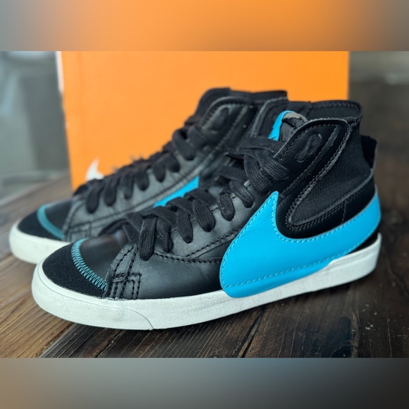 Men’s Nike Blazer MD ‘77 Jumbo (Black/Baltic Blue) Size 11.5 – Pre-Owned - Picture 3 of 10